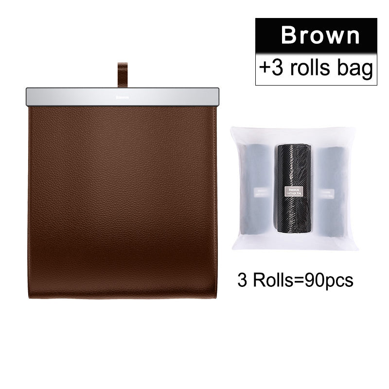 Magnetic suction car rear seat trash can