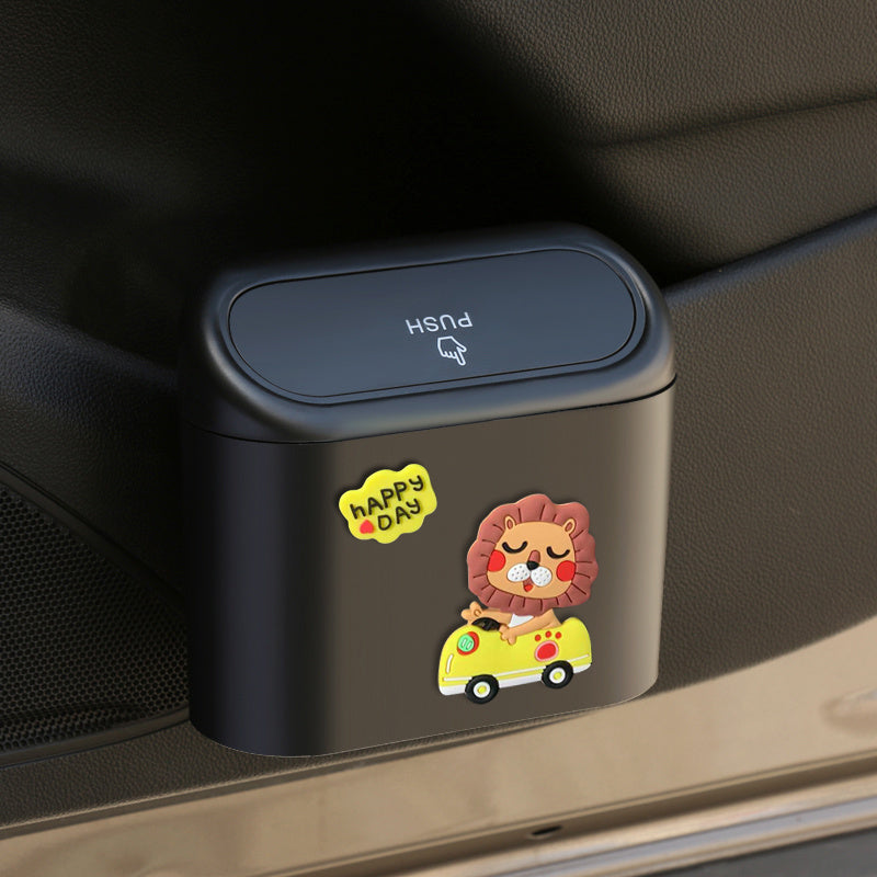 Car Trash Can Door Hanging Storage Bin Cartoon