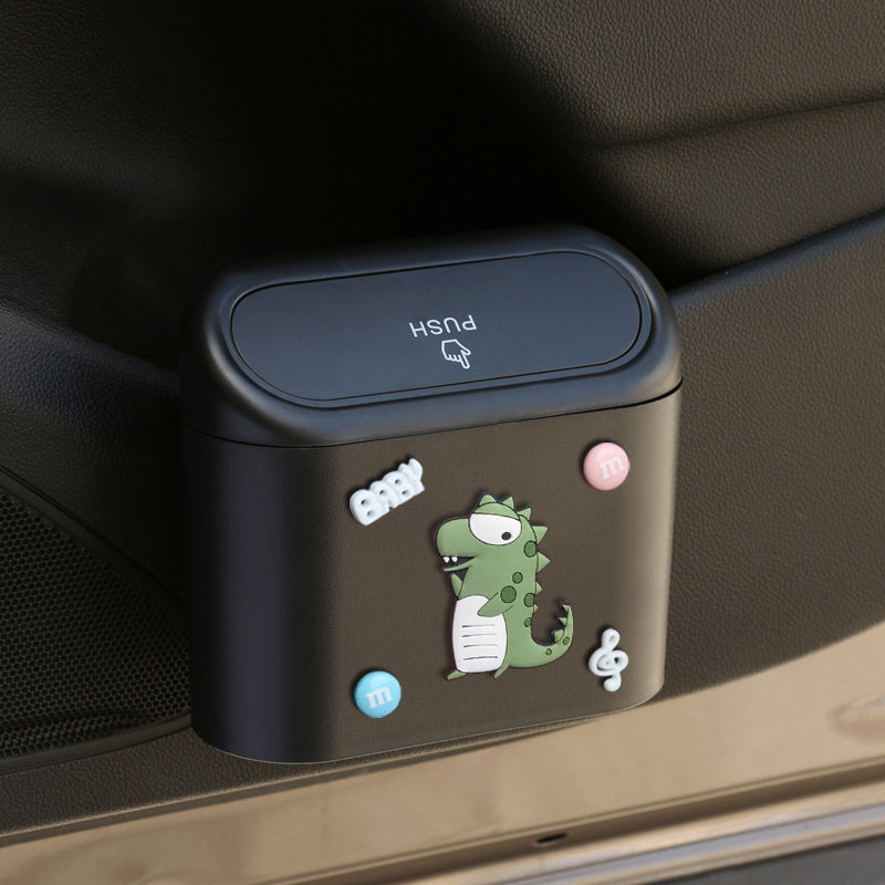 Car Trash Can Door Hanging Storage Bin Cartoon